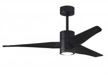 Matthews Fan Company SJ-BK-BK-52 - Super Janet - 52" Ceiling Fan - Integrated LED - Matte Black Finish - Matte Black Blades