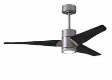 Matthews Fan Company SJ-BN-BK-52 - Super Janet - Brushed Nickel - Black Blades - 562" Blades - 10" Downrod