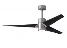 Matthews Fan Company SJ-BN-BK-60 - Super Janet - Brushed Nickel - Black Blades - 60" Blades - 10" Downrod