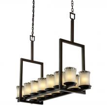 Justice Design Group GLA-8764-16-WTFR-DBRZ-LED14-9800 - Dakota 14-Light Bridge LED Chandelier (Tall)