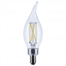 Satco Products Inc. S12506 - 4 Watt CA10 LED; Candelabra Base; Clear; 3500K CCT; 120 Volt