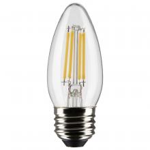 Satco Products Inc. S21286 - 4 Watt B11 LED Filament; Clear; Medium base; 90 CRI; 4000K; 120 Volt