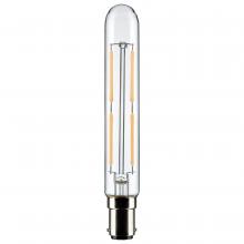 Satco Products Inc. S21374 - 4 Watt T6.5 LED Filament; Clear; Double Contact Bayonet Base; 3000K; 400 Lumens; 120 Volt
