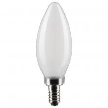 Satco Products Inc. S21825 - 4 Watt B11 LED Filament; Frosted; Candelabra Base; 3000K; 350 Lumens; 120 Volt; 4-Pack