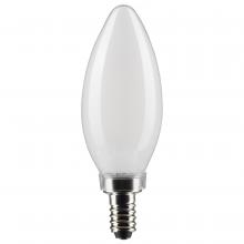 Satco Products Inc. S21830 - 5.5 Watt B11 LED Filament; Frosted; Candelabra Base; 2700K; 500 Lumens; 120 Volt; 2-Pack