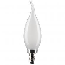 Satco Products Inc. S21845 - 4 Watt CA10 LED Filament; Frosted; Candelabra Base; 5000K; 350 Lumens; 120 Volt; 2-Pack