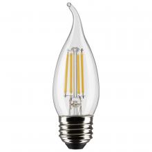 Satco Products Inc. S21849 - 4 Watt CA10 LED Filament; Clear; Medium Base; 2700K; 350 Lumens; 120 Volt; 2-Pack