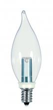 Satco Products Inc. S9153 - 1 Watt LED; CA8; Clear; 2700K; Candelabra base; 120 Volt; Carded