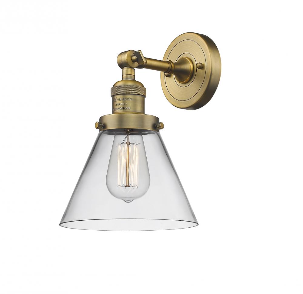 Cone - 1 Light - 8 inch - Brushed Brass - Adjustable Sconce