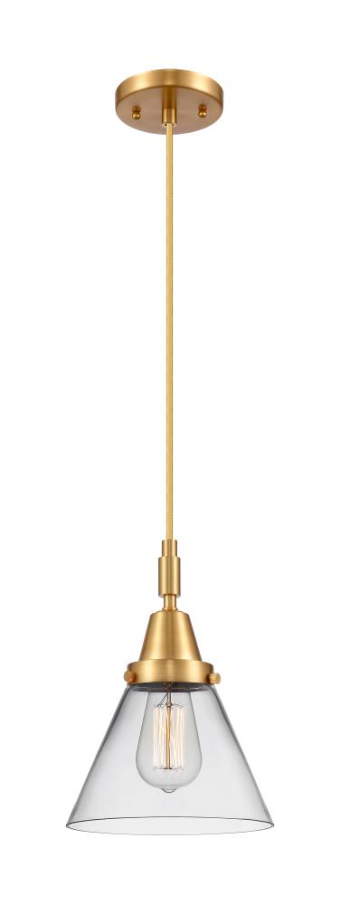Cone - 1 Light - 8 inch - Satin Gold - Mini Pendant