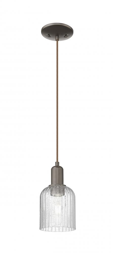 Bridal Veil - 1 Light - 6 inch - Oil Rubbed Bronze - Cord hung - Mini Pendant