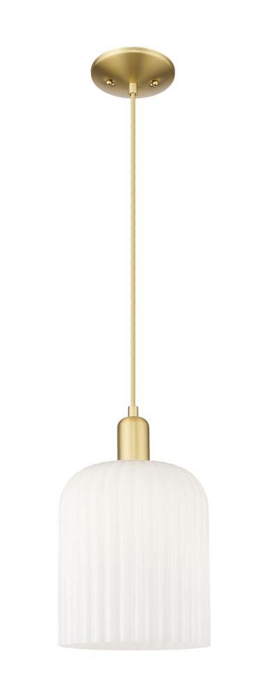 Bridal Veil - 1 Light - 8 inch - Satin Gold - Cord hung - Mini Pendant