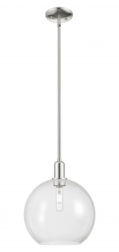 Athens - 1 Light - 12 inch - Polished Nickel - Stem hung - Mini Pendant
