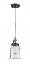 Innovations Lighting 201C-BAB-G184 - Canton - 1 Light - 6 inch - Black Antique Brass - Cord hung - Mini Pendant