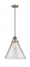 Innovations Lighting 201CSW-BB-G42-L - Cone - 1 Light - 12 inch - Brushed Brass - Cord hung - Mini Pendant