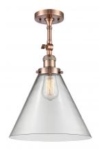 Innovations Lighting 201F-AC-G42-L - Cone - 1 Light - 12 inch - Antique Copper - Adjustable Semi-Flush Mount