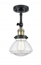 Innovations Lighting 201F-BAB-G322 - Olean - 1 Light - 7 inch - Black Antique Brass - Adjustable Semi-Flush Mount