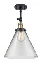 Innovations Lighting 201F-BAB-G42-L - Cone - 1 Light - 12 inch - Black Antique Brass - Adjustable Semi-Flush Mount