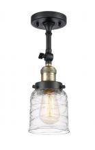 Innovations Lighting 201F-BAB-G513 - Bell - 1 Light - 5 inch - Black Antique Brass - Adjustable Semi-Flush Mount