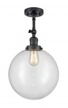 Innovations Lighting 201F-BK-G202-12 - Beacon - 1 Light - 12 inch - Matte Black - Adjustable Semi-Flush Mount