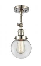 Innovations Lighting 201F-PN-G202-6-LED - Beacon - 1 Light - 6 inch - Polished Nickel - Adjustable Semi-Flush Mount