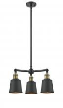 Innovations Lighting 207-BAB-M9-BK-LED - Addison - 3 Light - 19 inch - Black Antique Brass - Stem Hung - Chandelier