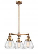 Innovations Lighting 207-BB-G172-LED - Fulton - 3 Light - 22 inch - Brushed Brass - Stem Hung - Chandelier