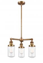 Innovations Lighting 207-BB-G312-LED - Dover - 3 Light - 17 inch - Brushed Brass - Stem Hung - Chandelier