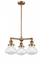 Innovations Lighting 207-BB-G322-LED - Olean - 3 Light - 19 inch - Brushed Brass - Stem Hung - Chandelier