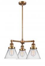 Innovations Lighting 207-BB-G42-LED - Cone - 3 Light - 22 inch - Brushed Brass - Stem Hung - Chandelier