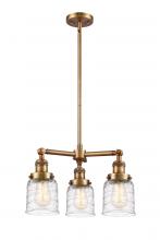 Innovations Lighting 207-BB-G513-LED - Bell - 3 Light - 19 inch - Brushed Brass - Stem Hung - Chandelier