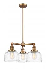 Innovations Lighting 207-BB-G713-LED - Bell - 3 Light - 22 inch - Brushed Brass - Stem Hung - Chandelier