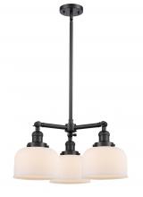 Innovations Lighting 207-BK-G71-LED - Bell - 3 Light - 22 inch - Matte Black - Stem Hung - Chandelier