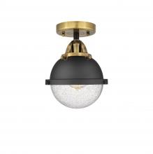 Innovations Lighting 288-1C-BAB-HFS-64-BK - Hampden - 1 Light - 7 inch - Black Antique Brass - Semi-Flush Mount