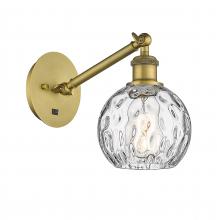 Innovations Lighting 317-1W-BB-G1215-6-LED - Athens Water Glass - 1 Light - 6 inch - Brushed Brass - Adjustable Sconce