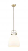 Innovations Lighting 410-1SM-CB-G412-10WH - Newton Bell - 1 Light - 10 inch - Champagne Bronze - Mini Pendant