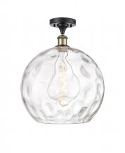 Innovations Lighting 516-1C-BAB-G1215-14 - Athens Water Glass - 1 Light - 13 inch - Black Antique Brass - Semi-Flush Mount