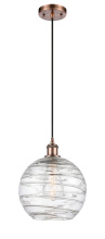 Innovations Lighting 516-1P-AC-G1213-10CL - Athens Deco Swirl - 1 Light - 10 inch - Antique Copper - Cord hung - Mini Pendant