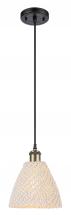 Innovations Lighting 516-1P-BAB-NBD-75-NAT - Bristol Natural - 1 Light - 6 inch - Black Antique Brass - Cord hung - Mini Pendant