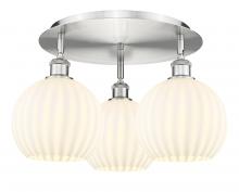 Innovations Lighting 516-3C-SN-G1217-8WV - White Venetian - 3 Light - 20 inch - Satin Nickel - Semi-Flush Mount