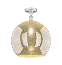 Innovations Lighting 616-1F-SN-G128-14 - Athens - 1 Light - 14 inch - Brushed Satin Nickel - Semi-Flush Mount