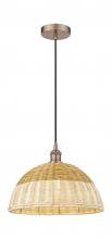 Innovations Lighting 616-1P-AC-NBD2-16-NAT - Natural Ballston Dome - 1 Light - 6 inch - Antique Copper - Cord hung - Mini Pendant