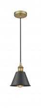Innovations Lighting 616-1P-BB-M8-BK - Smithfield - 1 Light - 7 inch - Brushed Brass - Cord hung - Mini Pendant