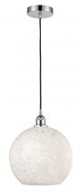 Innovations Lighting 616-1P-PC-G1216-12WM - White Mouchette - 1 Light - 12 inch - Polished Chrome - Cord Hung - Mini Pendant