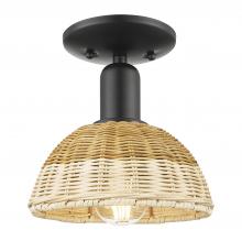 Innovations Lighting 716-1C-BK-NBD2-75-NAT - Natural Ballston Dome - 1 Light - 6 inch - Matte Black - Semi-Flush Mount