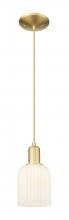Innovations Lighting 716-1P-SG-G559-5GWH - Bridal Veil - 1 Light - 6 inch - Satin Gold - Cord hung - Mini Pendant
