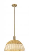 Innovations Lighting 716-1S-BB-NBD2-16-NAT - Natural Ballston Dome - 1 Light - 6 inch - Brushed Brass - Mini Pendant