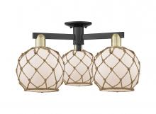 Innovations Lighting 716-3F-BAB-G121-8RB - Farmhouse Rope - 3 Light - 26 inch - Black Antique Brass - Semi-Flush Mount