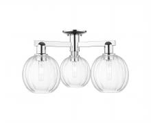 Innovations Lighting 716-3F-PC-G458-7CL - Preston Globe - 3 Light - 6 inch - Polished Chrome - Semi-Flush Mount
