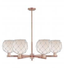 Innovations Lighting 716-6CR-AC-G121-8RW - Farmhouse Rope - 6 Light - 38 inch - Antique Copper - Stem hung - Chandelier